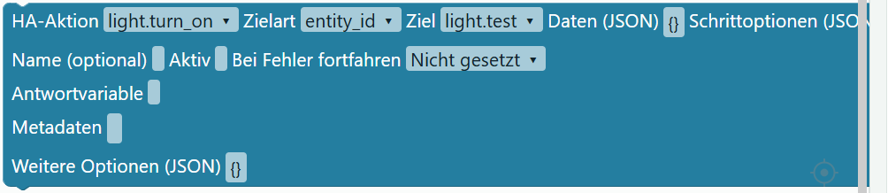 HA-Aktion Zielart Ziel Daten Schrittoptionen