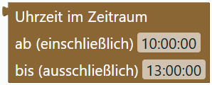 Uhrzeit im Zeitraum