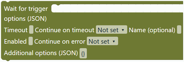 Wait for trigger options