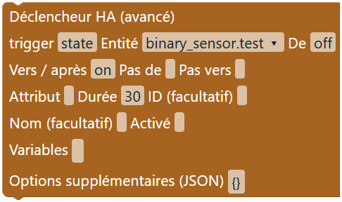 Déclencheur HA (avancé)