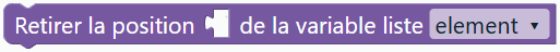 Retirer la position … de la variable liste …