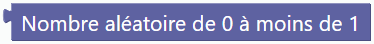 Nombre aléatoire de 0 à moins de 1