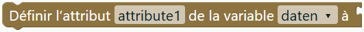 Définir l’attribut … de la variable … à …