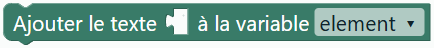 Ajouter le texte … à la variable …