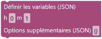 Définir les variables (JSON)