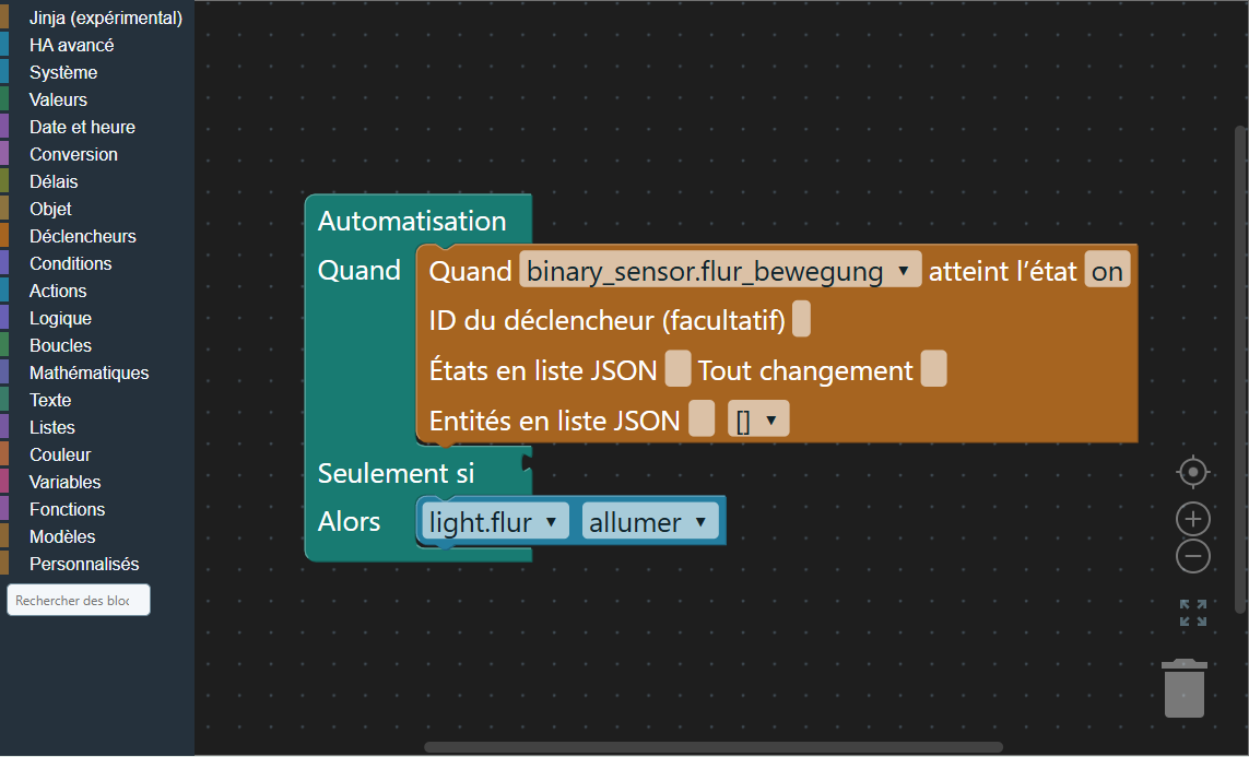Palette Dark, blocs français