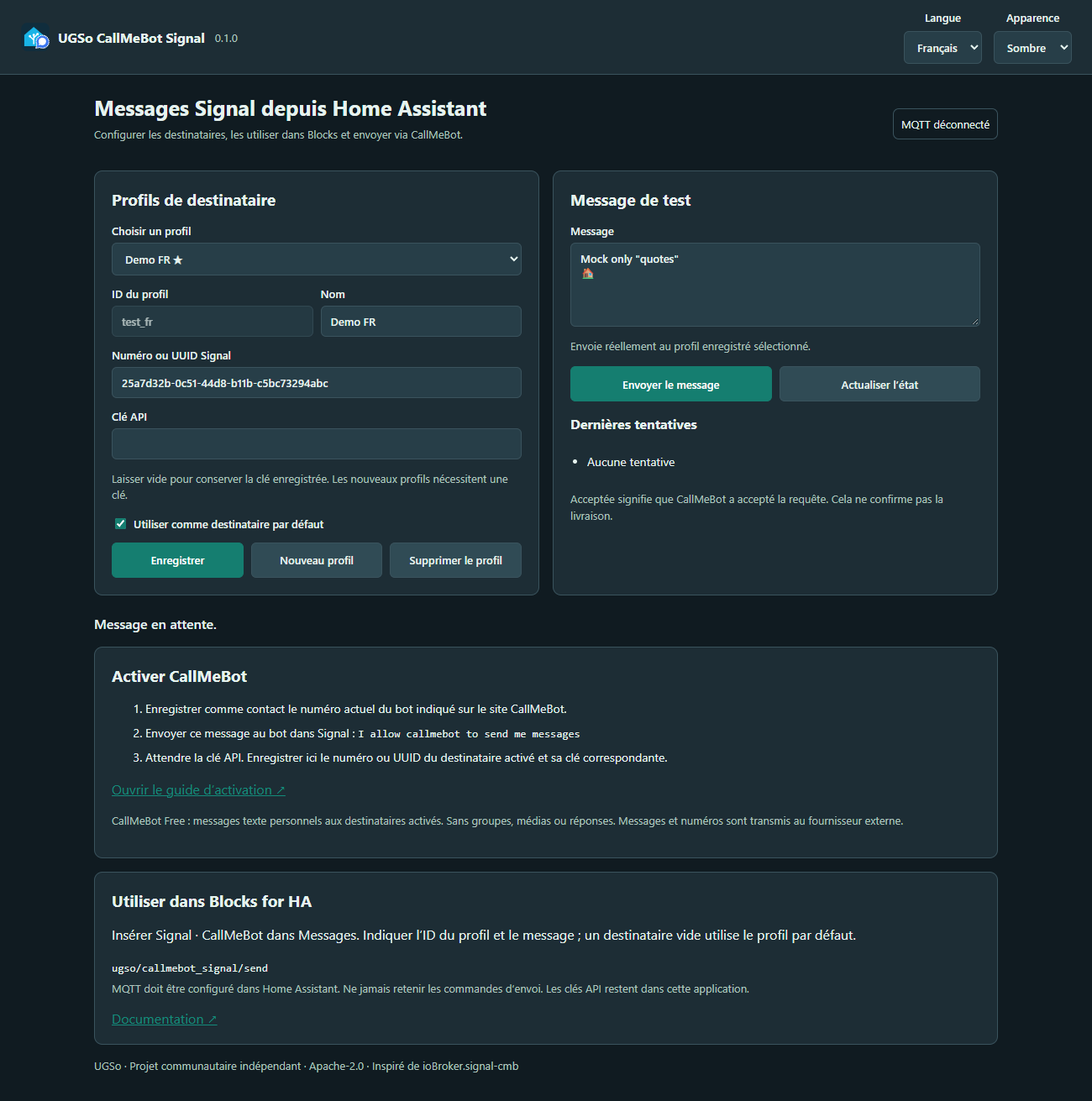 Interface Signal en français