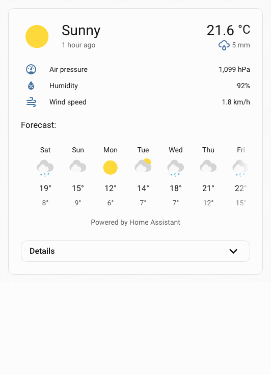 Exemple de section de détails avec le spark More-info