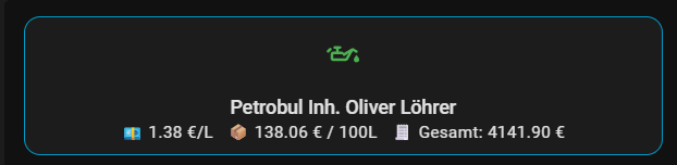 Heizöl to MQTT Mushroom Anbieter Card